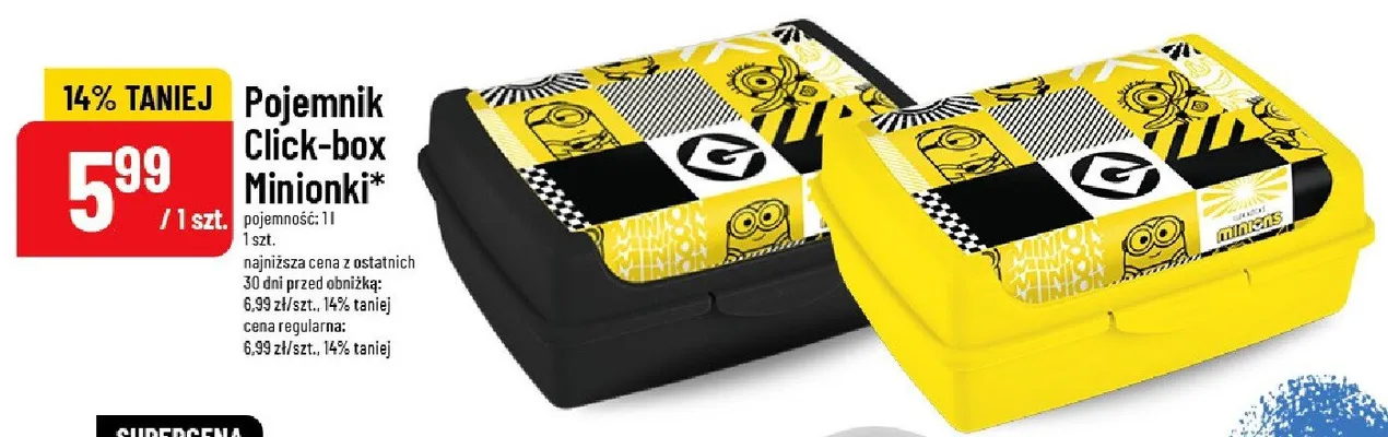 Pojemnik Click-box Minionki 1l promocja w POLOmarket
