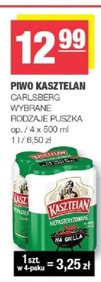Piwo Kasztelan Niepasteryzowane 4-pak promocja w SPAR