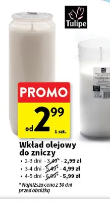 Wkład olejowy do zniczy 2-3 dni Tulipe promocja w Intermarche