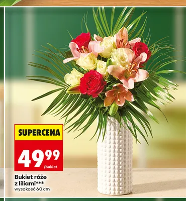 Bukiet róże z liliami promocja w Biedronka