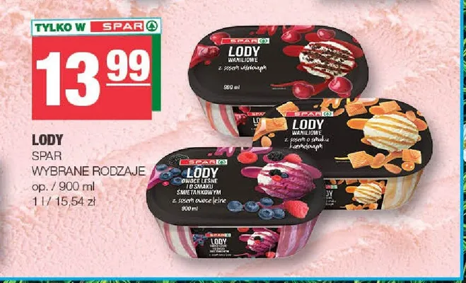 Lody owoce leśne z sosem owoce leśne Spar promocja w SPAR
