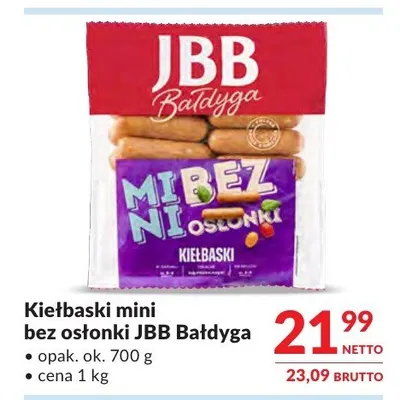 Kiełbaski mini bez osłonki JBB Bałdyga promocja w Makro