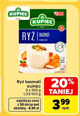 Ryż basmati Kupiec promocja w Carrefour