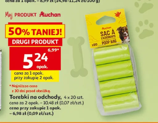Torebki na odchody Auchan 4-pak promocja w Auchan