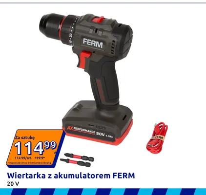 Wiertarka z akumulatorem Ferm promocja w Action