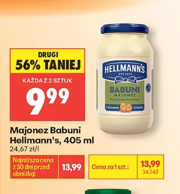 Majonez Babuni Hellmann's promocja w Biedronka