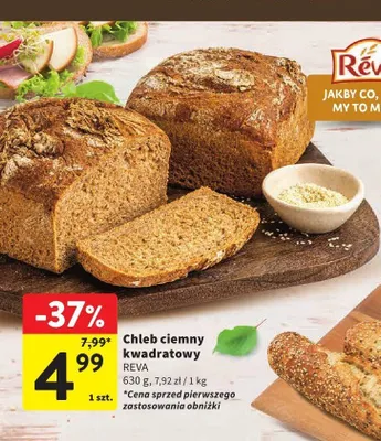 Chleb ciemny kwadratowy Reva promocja w Intermarche