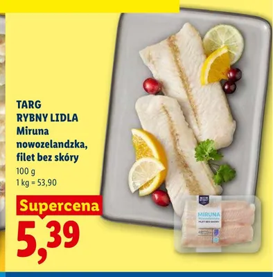 Miruna nowozelandzka filet bez skóry Targ Rybny Lidla promocja w Lidl