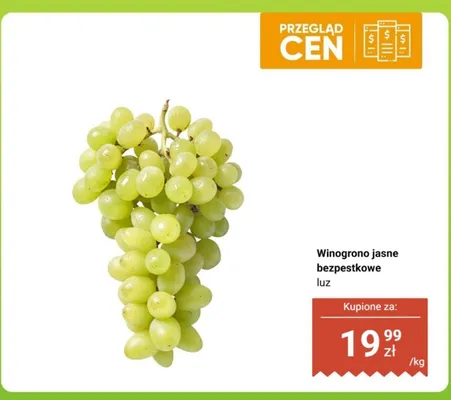 Winogrono jasne bezpestkowe luz promocja w Biedronka