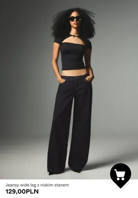 Jeansy wide leg z niskim stanem promocja w Bershka