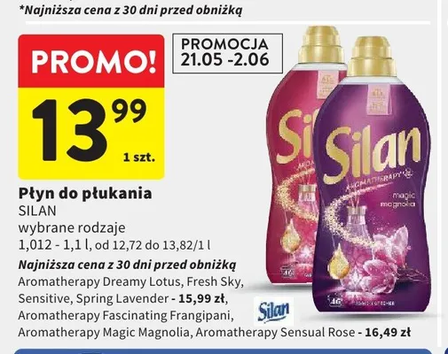 Płyn do płukania Silan Aromatherapy Fascinating Frangipani promocja w Intermarche