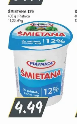 Śmietana Piątnica 12% promocja w Słoneczko