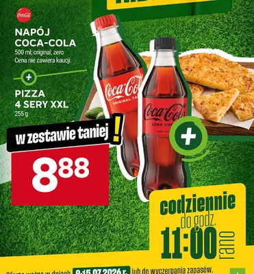 Zestaw napój Coca-Cola Original + pizza 4 sery XXL promocja w Stokrotka