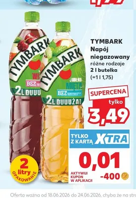 Napój niegazowany Tymbark Wiśnia Jabłko promocja w Kaufland