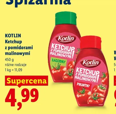 Ketchup z pomidorami malinowymi pikantny Kotlin promocja w Lidl