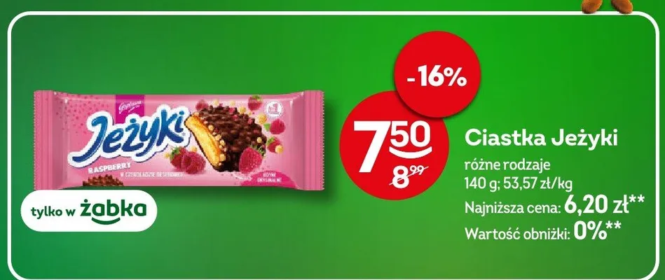 Ciastka Jeżyki Raspberry promocja w Żabka