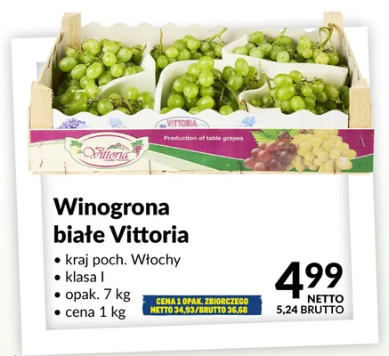 Winogrona białe Vittoria promocja w Makro