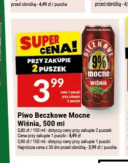 Piwo Beczkowe Mocne Wiśnia 500 ml promocja w Twój Market