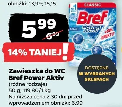 Zawieszka do WC Bref Power Aktiv promocja w Netto