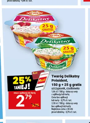 Twaróg Delikatny z rzodkiewką Président promocja w Twój Market