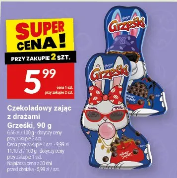 Czekoladowy zając z drażami Grzeski promocja w Twój Market