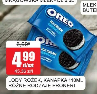 Lody rożek kanapka Froneri promocja w Bingo