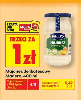 Majonez delikatesowy Madero promocja w Biedronka