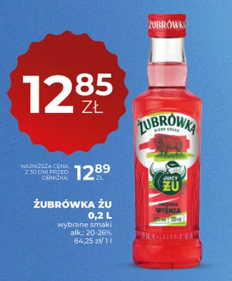 Wódka Żubrówka ŻU Juicy Wiśnia alk. 20-26% promocja w Duży Ben