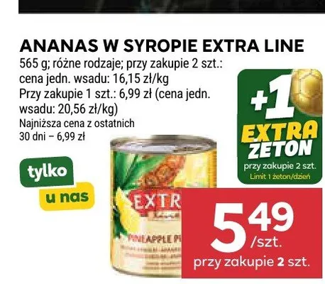 Ananas w puszce w syropie Extra Line promocja w Stokrotka