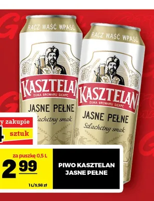 Piwo Kasztelan Jasne Pełne promocja w Gram Market