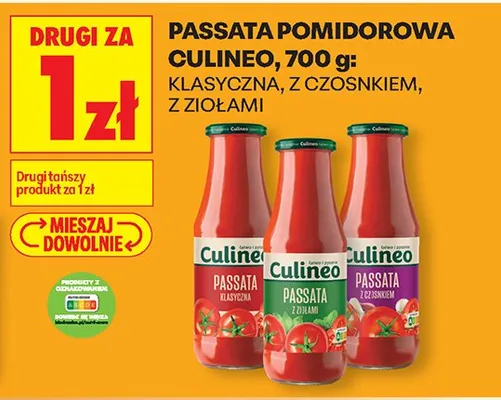 Passata pomidorowa klasyczna, z czosnkiem, z ziołami DRUGA ZA 1 ZŁ promocja w Biedronka