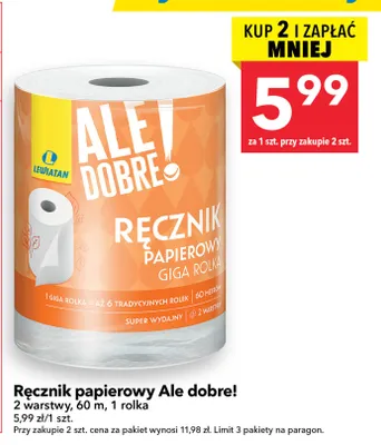 Ręcznik papierowy Ale dobre! Giga Rolka promocja w LEWIATAN