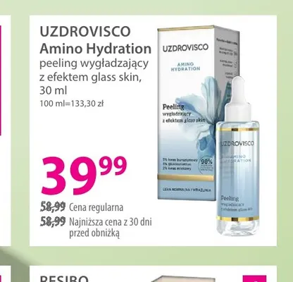 Peeling wygładzający z efektem glass skin Amino Hydration Uzdrovisco promocja w Hebe