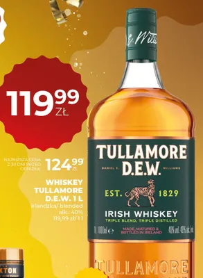Whiskey Tullamore D.E.W. 1L promocja w Duży Ben