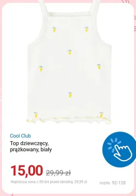 Top dziewczęcy prążkowany biały Cool Club promocja w Smyk