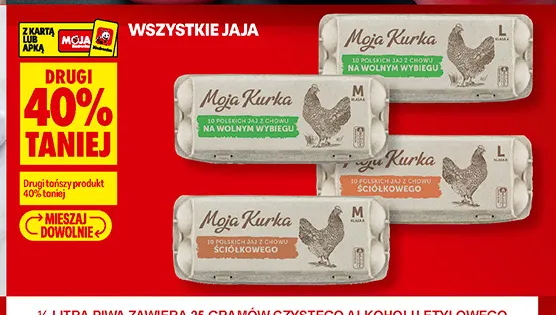 Jajka kurze z chowu ściółkowego M Moja Kurka promocja w Biedronka