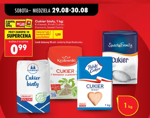 Cukier biały Polski promocja w Biedronka
