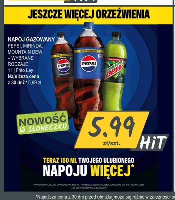 Napój gazowany Pepsi Zero Cukru promocja w Słoneczko