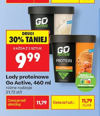 Lody proteinowe Go Active 460 ml promocja w Biedronka