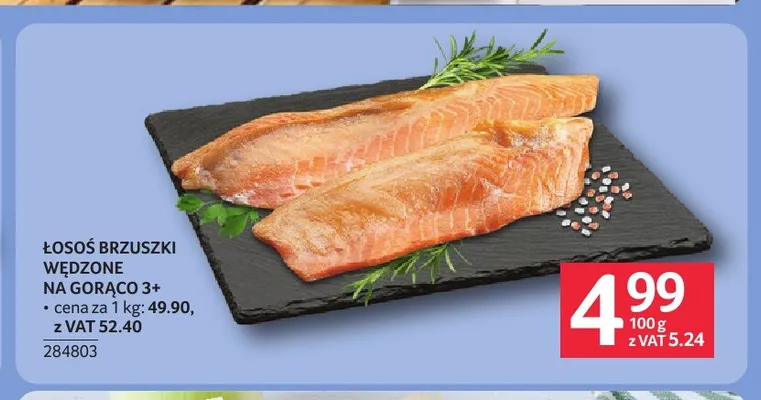 Łosoś brzuszki wędzone na gorąco 3+ promocja w Selgros