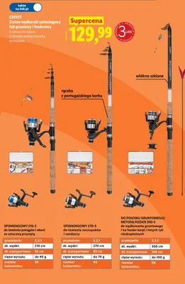 Zestaw wędkarski spinningowy lub gruntowy i feederowy promocja w Lidl