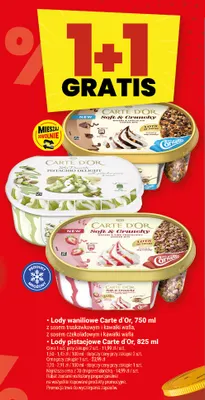 Lody waniliowe Carte d'Or z sosem truskawkowym i kawałki wafla promocja w Twój Market