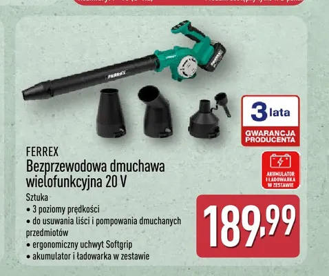 Bezprzewodowa dmuchawa wielofunkcyjna Ferrex promocja w Aldi