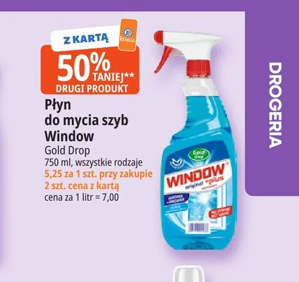 Płyn do mycia szyb Window Gold Drop promocja w Leclerc