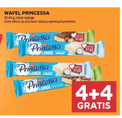 Wafel Princessa Longa mleczna promocja w Stokrotka