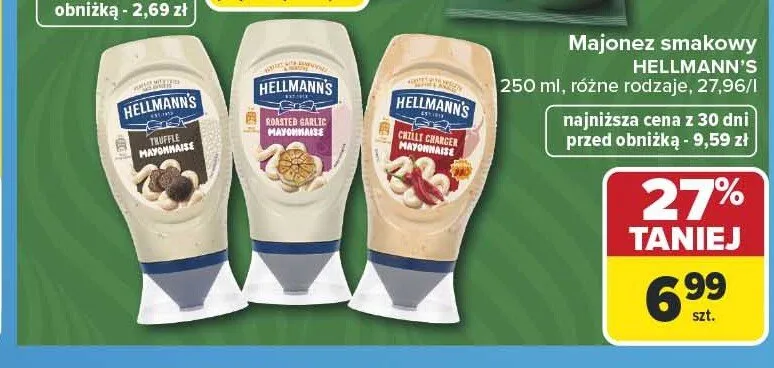 Majonez smakowy Hellmann's Roasted Garlic promocja w Carrefour