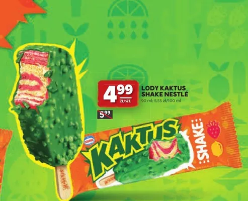 Lody Kaktus Shake Nestlé promocja w Stokrotka