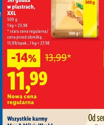 Ser gouda plastry Pilos promocja w Lidl