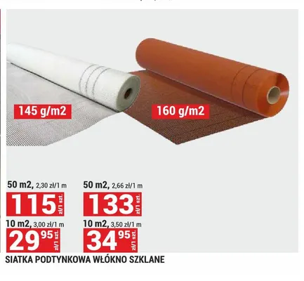 Siatka podtynkowa włókno szklane promocja w Merkury Market