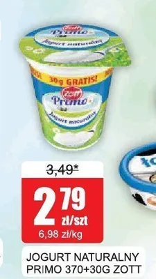 Jogurt naturalny Primo Zott promocja w Bingo